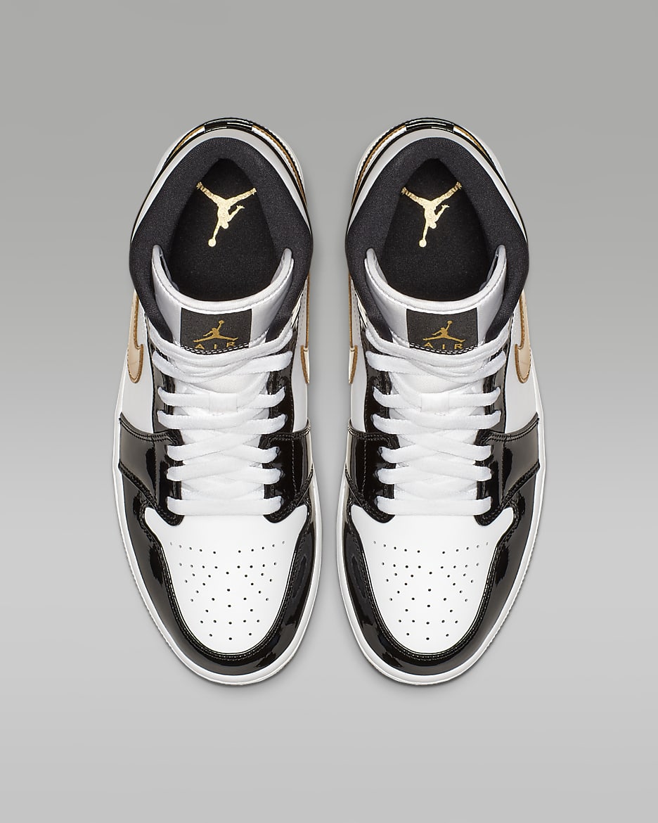 Air jordan 1 black gold white outlet